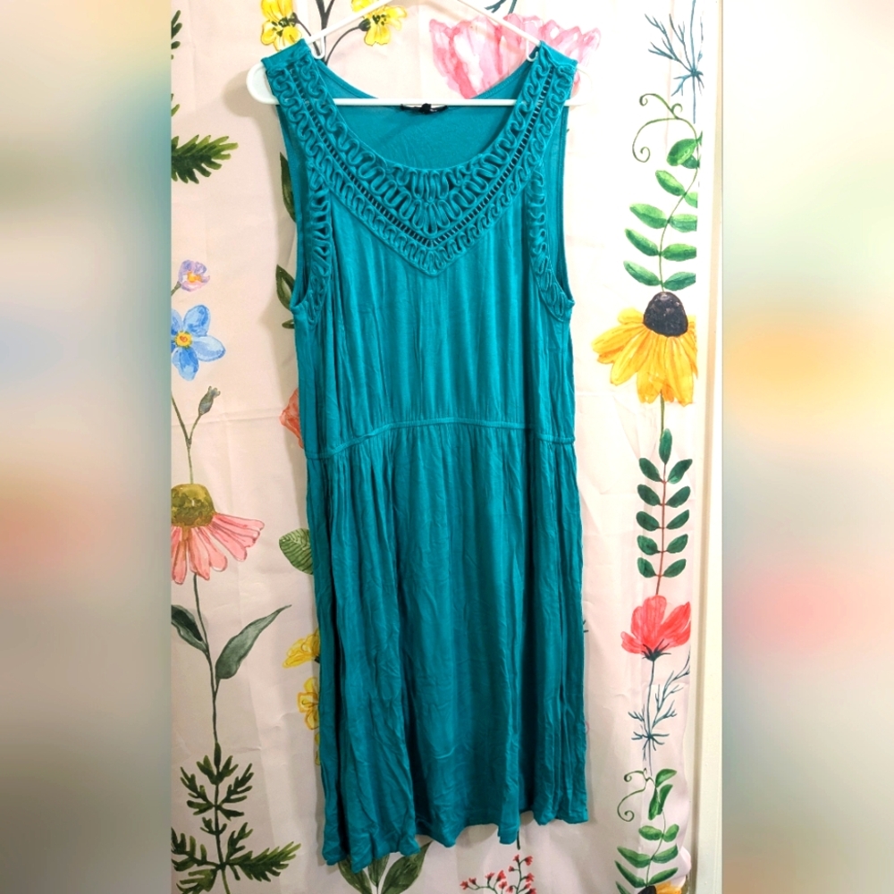 Turquoise Cable & Gauge dress